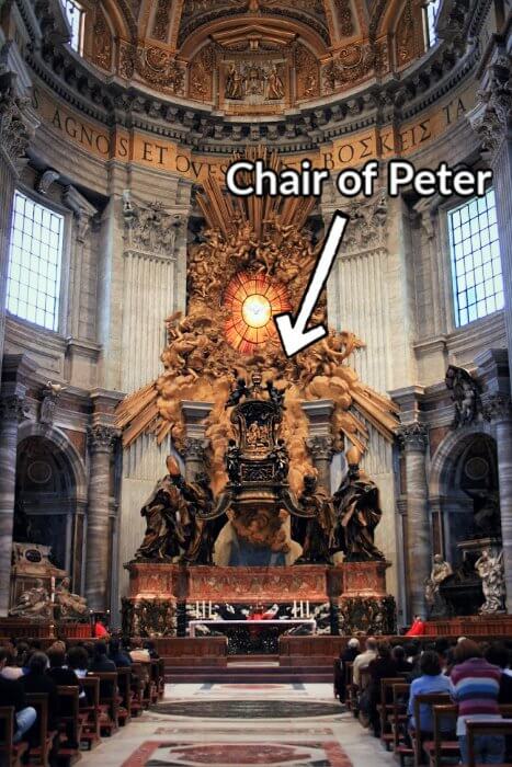 La chaire de saint Pierre dans la basilique Saint-Pierre, Cité du Vatican