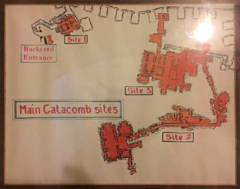 Un plan des catacombes du musée Wignacourt.