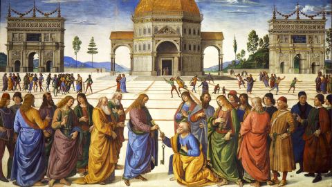 La remise des clefs à saint Pierre, par Pietro Perugino