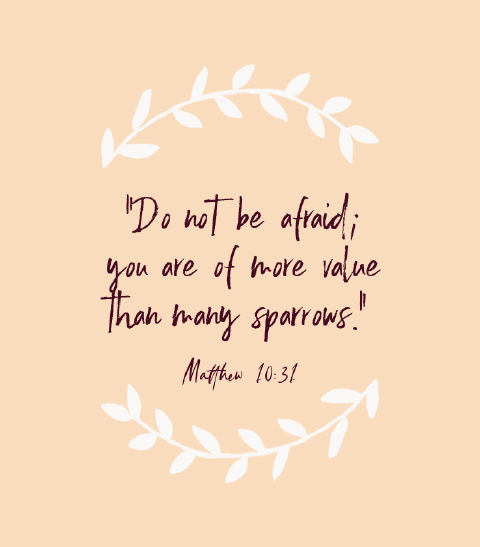 « Ne craignez donc pas ; vous valez plus que beaucoup de moineaux. » — Matthieu 10:31